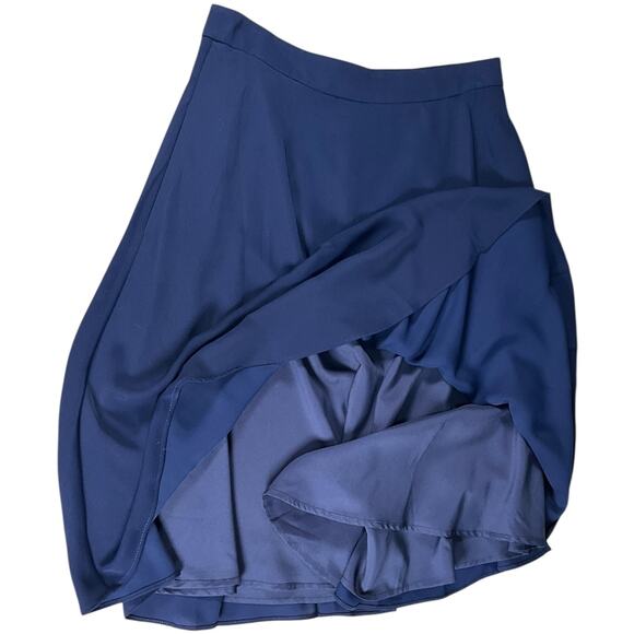 Gal Meets Glam Collection Navy Midi Skirt Women Size 4 Double Lined with Pockets - Picture 8 of 12